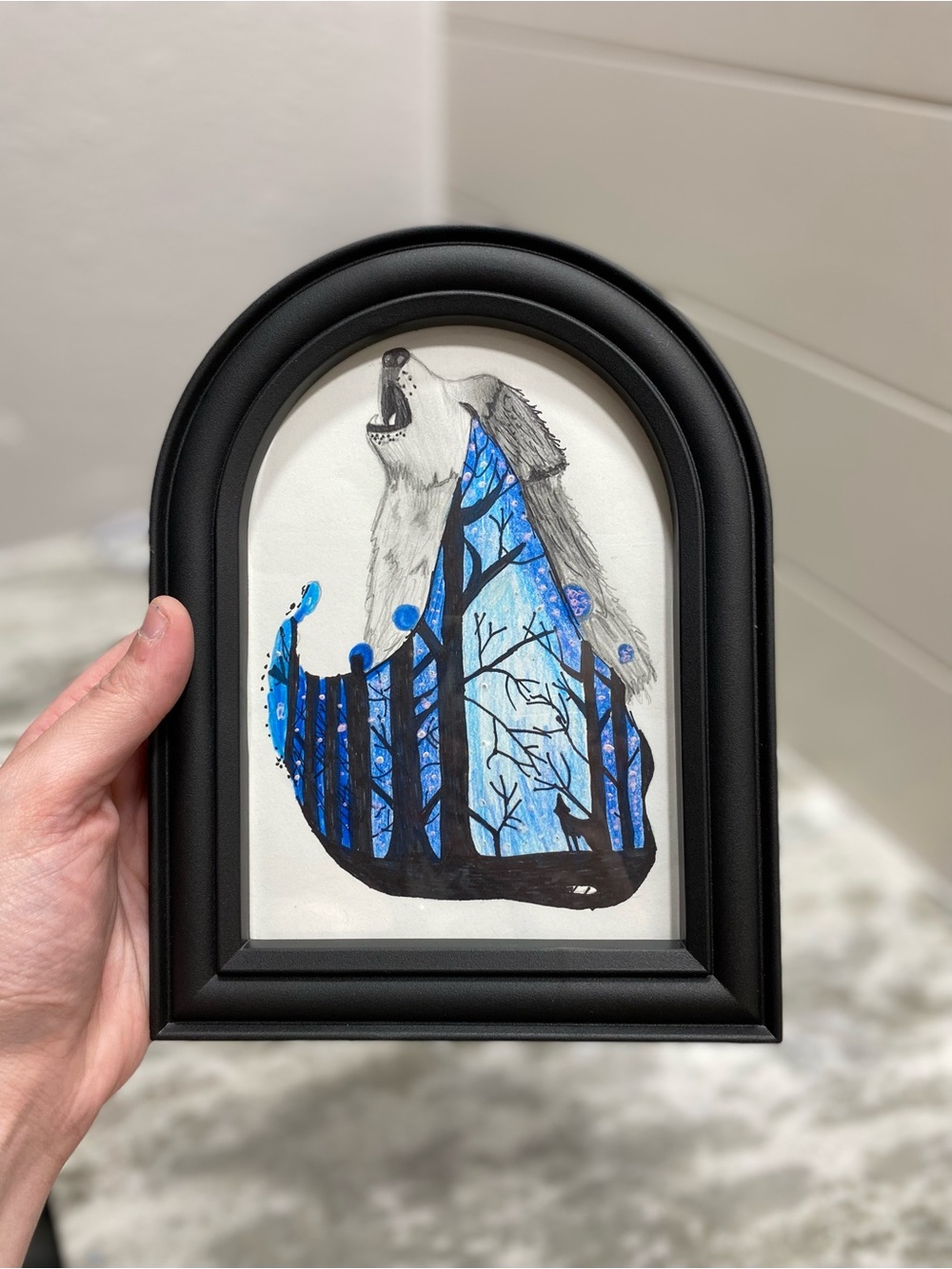 Blue and Black Wolf Illustration - Picture 3 of 8